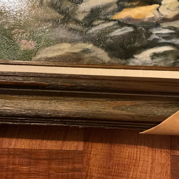 14x18 Beautiful scenic cottage great depth detail & beauty soft canvas framed - Picture 8 of 9